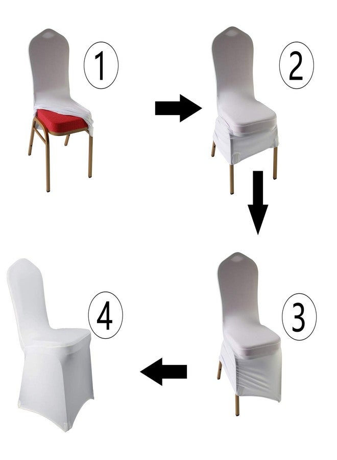 WELMATCH White Stretch Spandex Chair Covers - 12 pcs Wedding Party Dining Scuba Elastic Chair Covers (White, 12) - Image 5